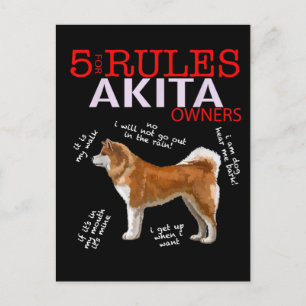 Akita Dog 5 Regels Akita Dog Eigenaar Uitnodiging Briefkaart