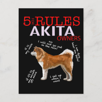 Akita Dog | 5 Regels Akita Dog Eigenaar Uitnodiging Briefkaart