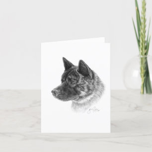 Akita Dog Art Wenskaart Bedankkaart