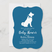 Akita Dog Baby shower Boy Blue Kaart (Voorkant)