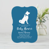 Akita Dog Baby shower Boy Blue Kaart (Staand voorkant)