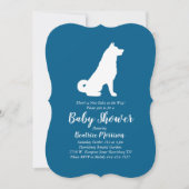 Akita Dog Baby shower Boy Blue Kaart (Voorkant)