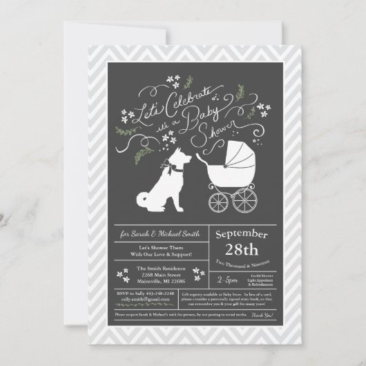 Akita Dog Baby shower Genderneutraal Kaart (Voorkant)