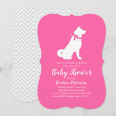 Akita Dog Baby shower Girl Pink Kaart (Voorkant / Achterkant)