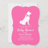 Akita Dog Baby shower Girl Pink Kaart (Voorkant)