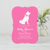 Akita Dog Baby shower Girl Pink Kaart (Staand voorkant)