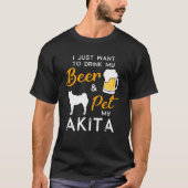 Akita Dog Beer Lover Eigenaar kerstfeest cadeau T-shirt (Voorkant)