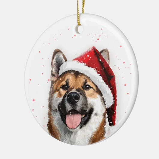 Akita Dog Christmas Personalized Keramisch Ornament (Links)