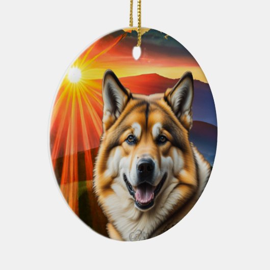 Akita Dog Christmas Tree Ornament (Rechts)