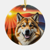 Akita Dog Christmas Tree Ornament (Voorkant)