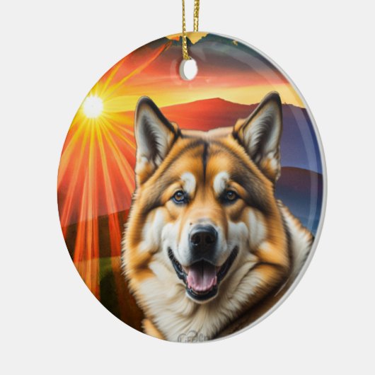 Akita Dog Christmas Tree Ornament (Links)