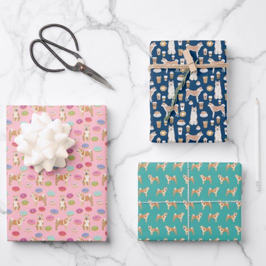 Akita Dog Coffee en Donuts Inpakpapier Vel (Voorkant)