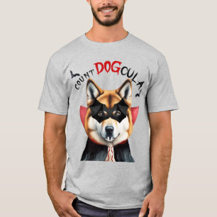 Akita Dog Count DOGcula Grappige hondenliefhebber  T-shirt