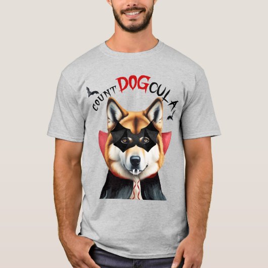 Akita Dog Count DOGcula Grappige hondenliefhebber  T-shirt (Voorkant)