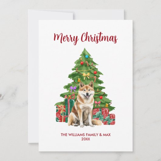 Akita Dog Familie Kerstmis Feestdagenkaart (Voorkant)