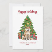 Akita Dog Familie Kerstmis Feestdagenkaart (Voorkant)