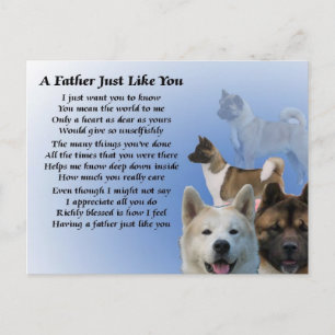 Akita Dog Father Poem Briefkaart