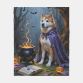 Akita Dog grillige Halloween schilderij Fleece Deken (Voorkant)