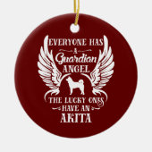Akita Dog Guardian Angel Keramisch Ornament (Voorkant)