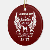 Akita Dog Guardian Angel Keramisch Ornament (Links)