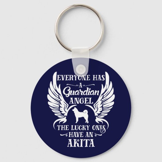 Akita Dog Guardian Angel Sleutelhanger (Voorkant)