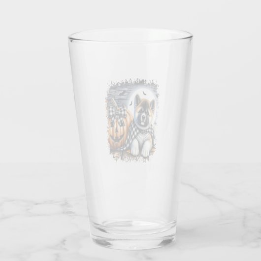 Akita Dog Halloween Square Glas (Achterkant)