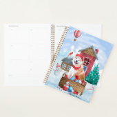 Akita Dog in het sneeuwkersthondenhuis Planner (Display)