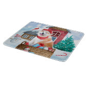 Akita Dog in het sneeuwkersthondenhuis Snijplank (Hoek)