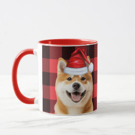 Akita Dog Lover Holiday Buffalo Plaid Christmas Mok