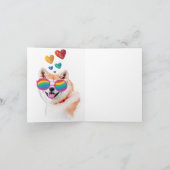 Akita Dog met harten Valentijnsdag Bedankkaart (Binnen)