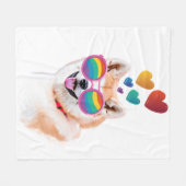 Akita Dog met harten Valentijnsdag Fleece Deken (Voorkant (Horizontaal))