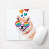 Akita Dog met harten Valentijnsdag Muismat (Met muis)