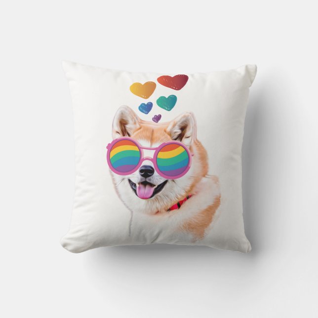 Akita Dog met Sierkussen van de Valentijnsdag van  (Voorkant)