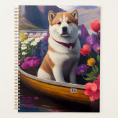 Akita Dog op een peddel: Een Schilderachtig avontu Planner (Voorkant)