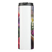 Akita Dog op een peddel: Een Schilderachtig avontu Thermosbeker (Achterkant)