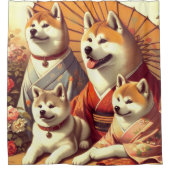 Akita Dog Painting Douchegordijn (Voorkant)