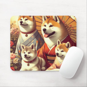 Akita Dog Painting Muismat