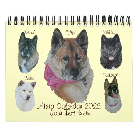 akita dog portret art japans - amerikaans 2022  kalender (Hoes)