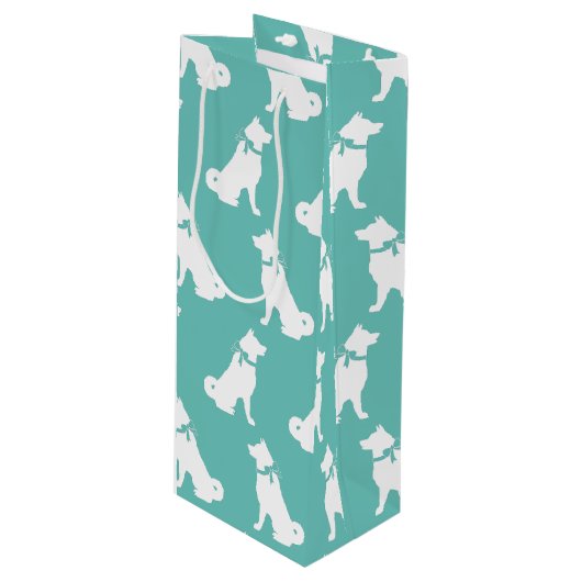 Akita Dog Puppy Wijn Cadeautas (Voorkant Gekanteld)