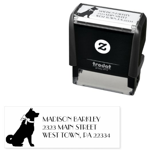 Akita Dog Puppy Zelfinktende Stempel (In situ)