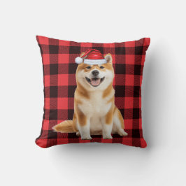 Akita Dog Red Buffalo Plaid Christmas Holiday Kussen