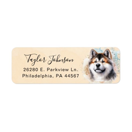 Akita Dog Return Address Label (Voorkant)