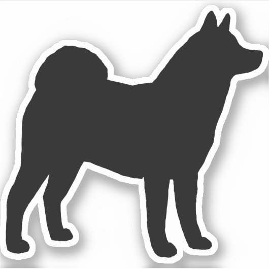 Akita Dog Silhouette Cool Canine Vinyl Sticker (Voorkant)