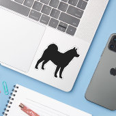 Akita Dog Silhouette Cool Canine Vinyl Sticker (Laptop met iPhone)