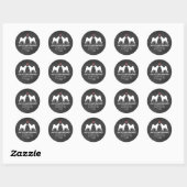 Akita Dog Silhouettes Return Address Ronde Sticker (Vel)