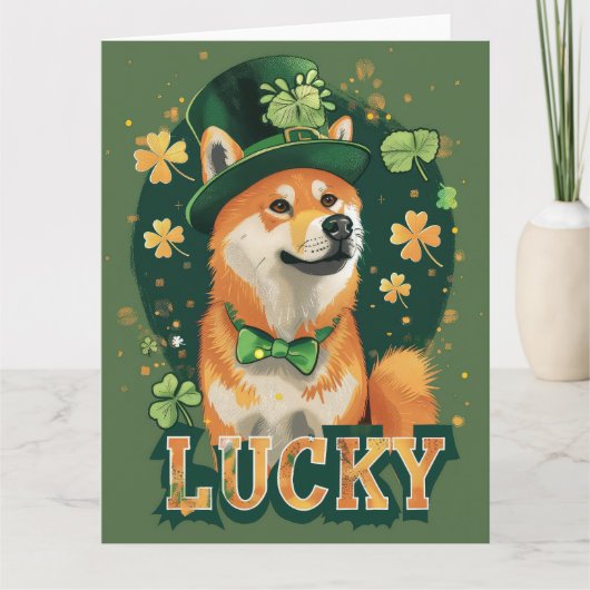 Akita Dog St. Patrick's Day Kaart (Voorkant)