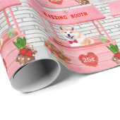 Akita Dog Valentijnsdag KissingBooth Cadeaupapier (Rol Hoek)