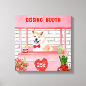 Akita Dog Valentijnsdag KissingBooth Canvas Afdruk (Voorkant)