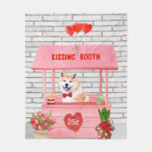 Akita Dog Valentijnsdag KissingBooth Fleece Deken (Voorkant)