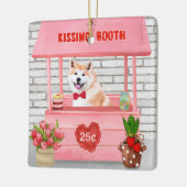 Akita Dog Valentijnsdag KissingBooth Keramisch Ornament (Links)
